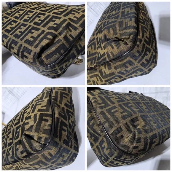 Authentic FENDI Zucca Small Chef Shopping Tote Bag Tobacco Moro Brown